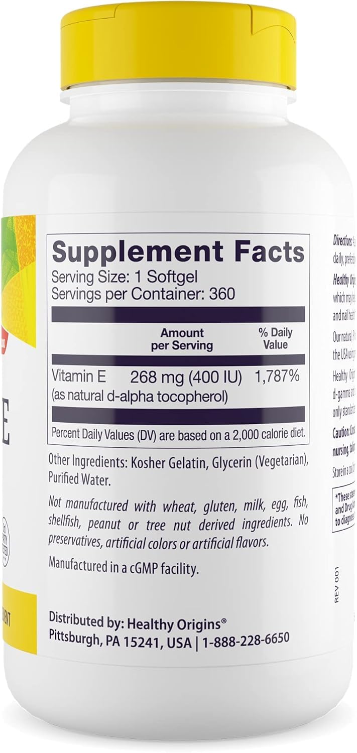 Healthy Origins Vitamin E 400 IU Softgels 360