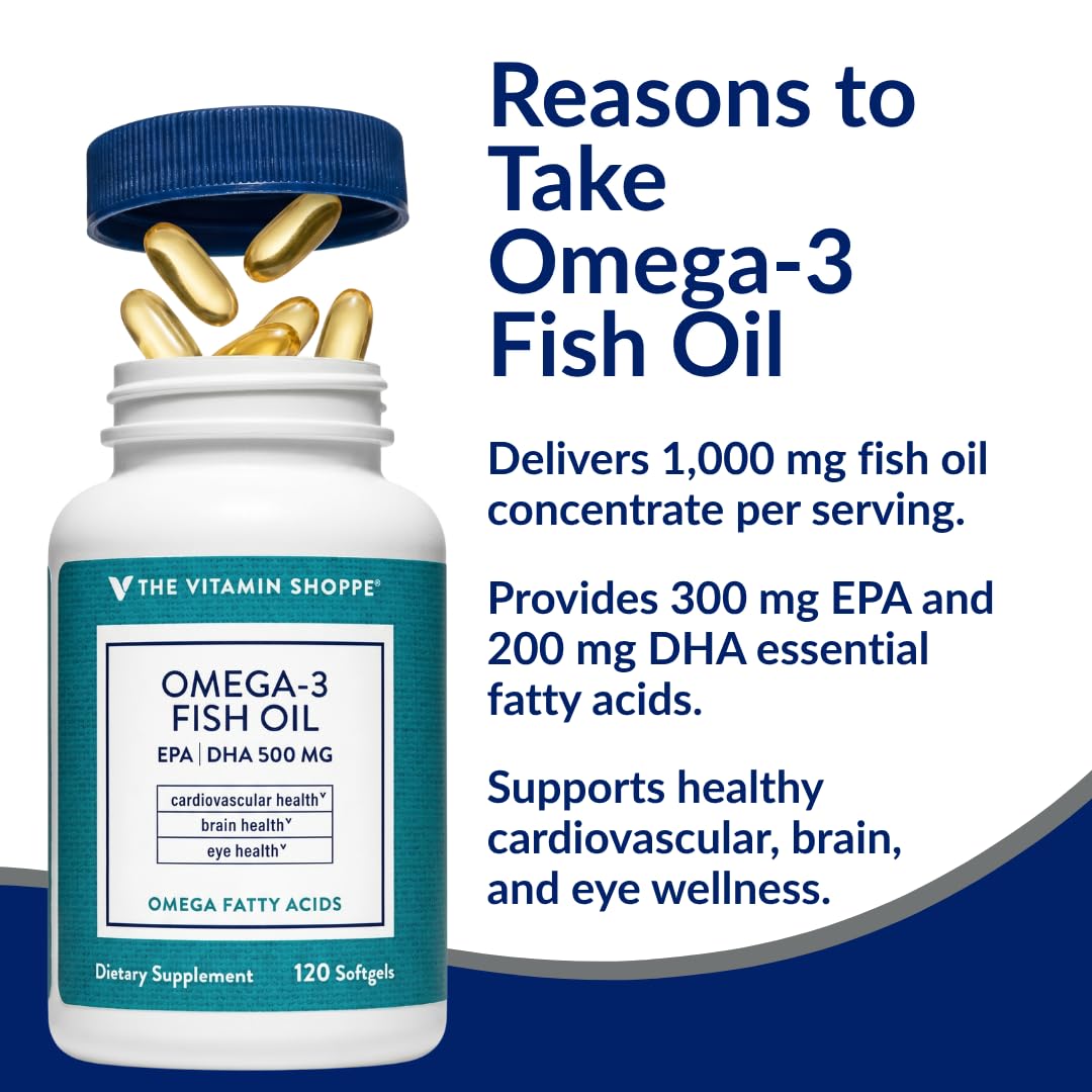 The Vitamin Shoppe Omega 3 Fish Oil 1000mg Softgel 120