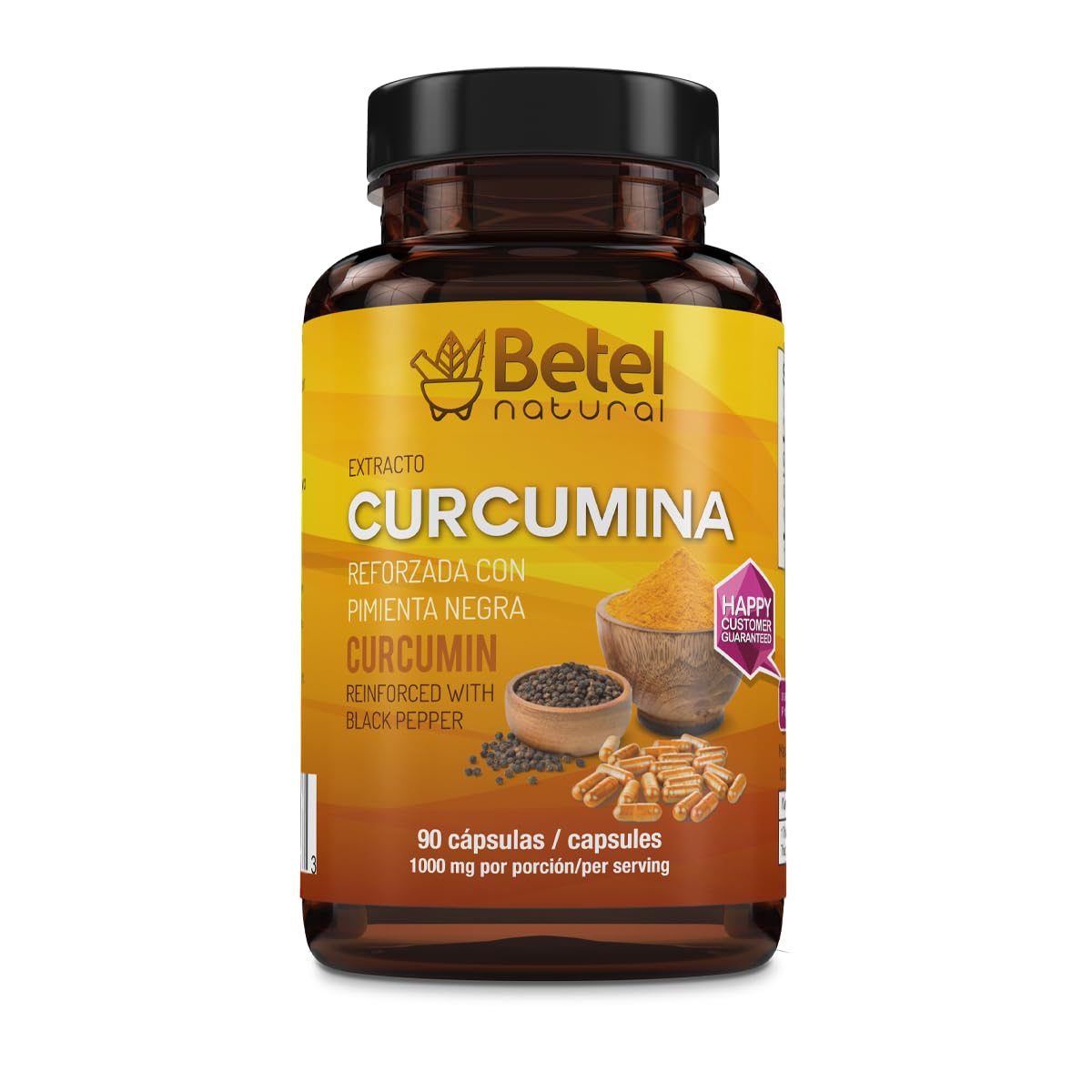 Betel Natural Premium Curcumin with Black Pepper Capsules, 90 Caps