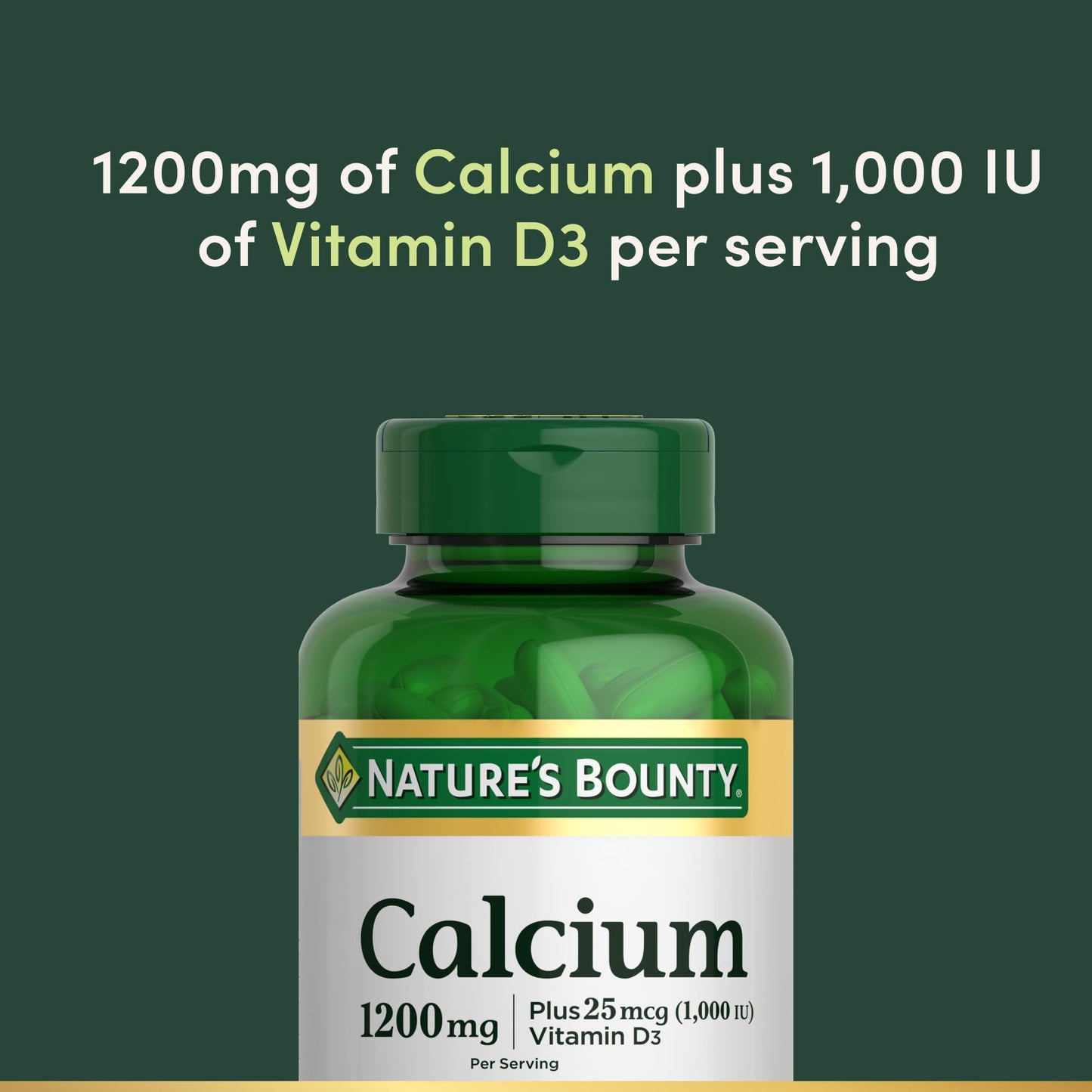 Nature's Bounty Calcium 1200mg with 1000 IU Vitamin D3 Softgels 120