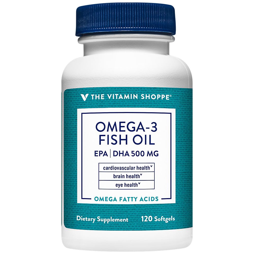 The Vitamin Shoppe Omega 3 Fish Oil 1000mg EPA DHA Molecularly Distilled Softgel, 120 Softgels