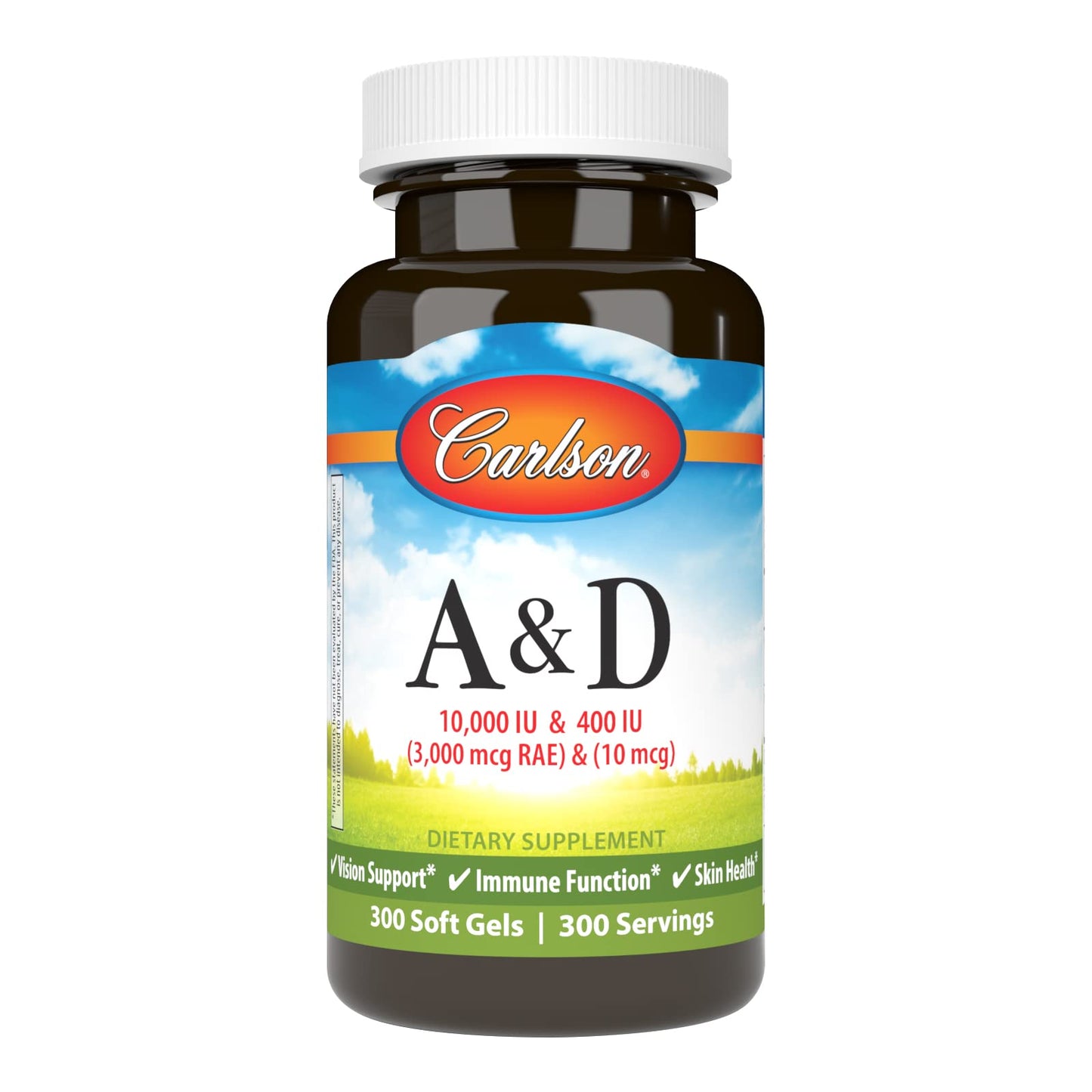 Carlson A & D Vitamin A 10000 IU (3000 mcg RAE) Softgel, 300 Softgels