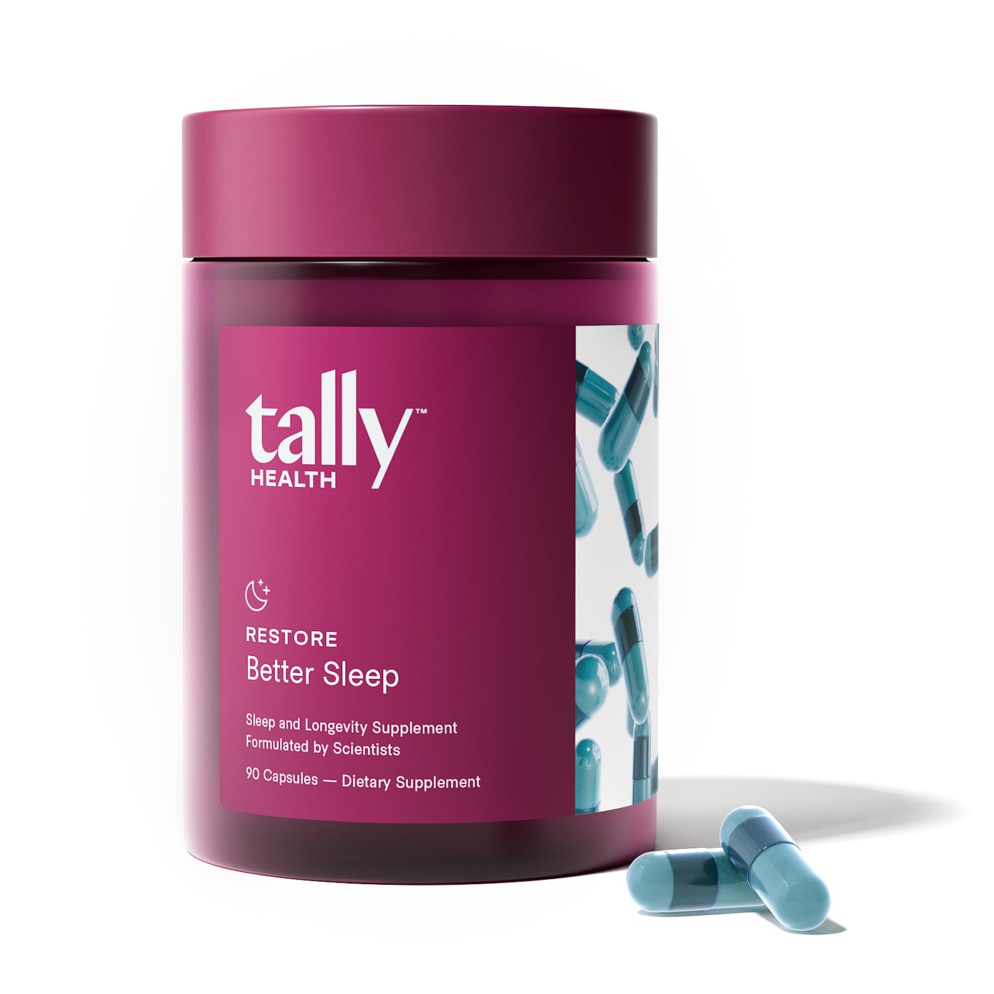 Tally Health Restore Better Sleep Supplement Capsule, 90 Capsules