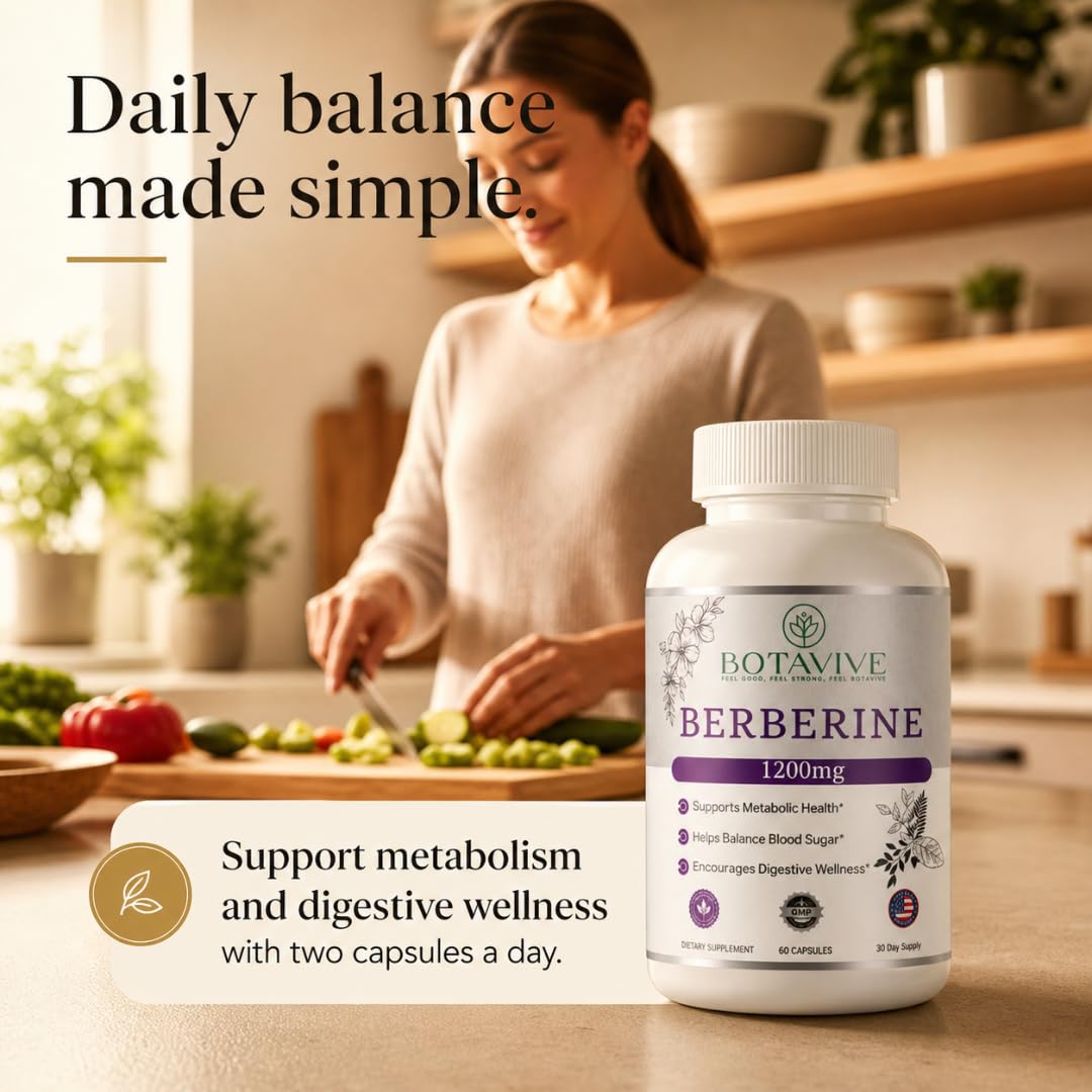 BOTAVIVE Berberine HCl 1200mg Capsule, 60 Capsules
