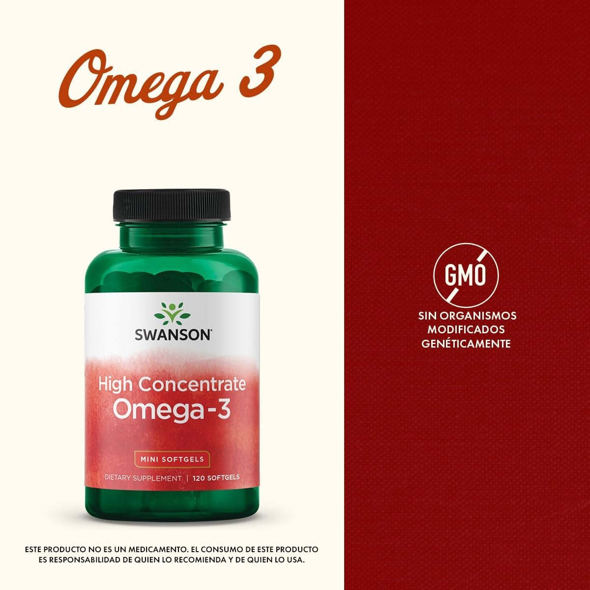 Swanson Omega-3 Fish Oil Softgels 120 Count