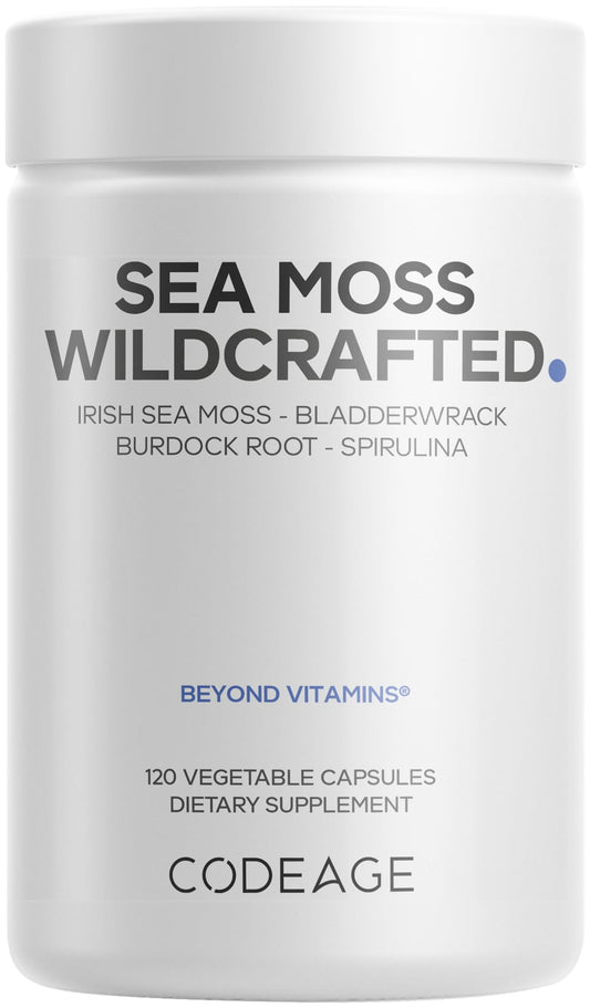 Codeage Raw Wildcrafted Irish Sea Moss Supplement 120 Capsules