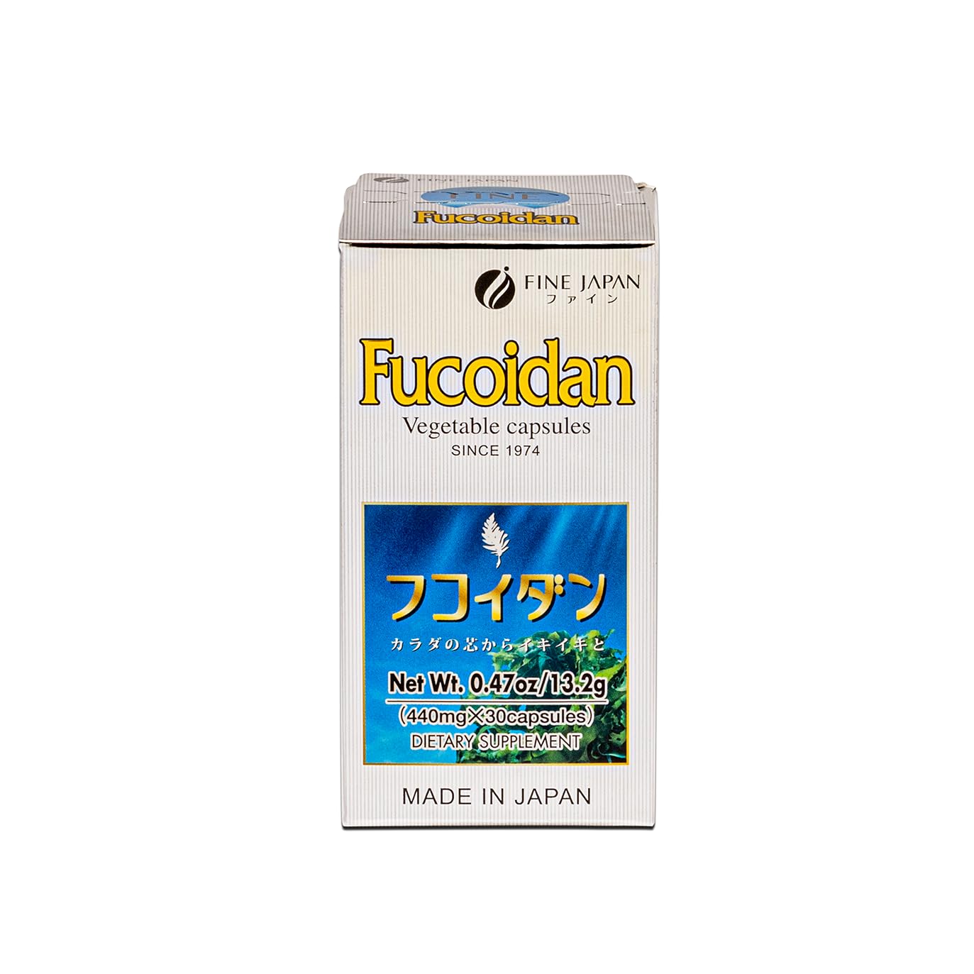 FINE JAPAN Fucoidan Capsules with Mekabu Seaweed & Agaricus Mushroom, 30 Count