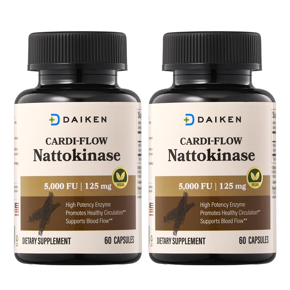 DAIKEN Nattokinase Supplement 40000 FU/g for Circulation & Heart Capsules, 120