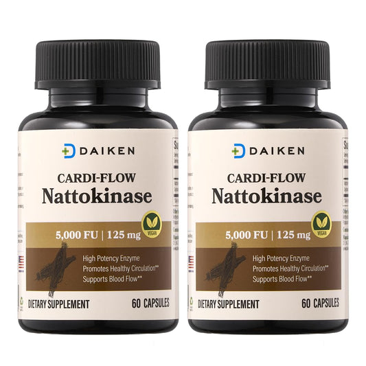 DAIKEN Nattokinase 5,000 FU High Potency Nattokinase Supplement, Non-GMO & Vegan, Lab Tested Capsules, 120