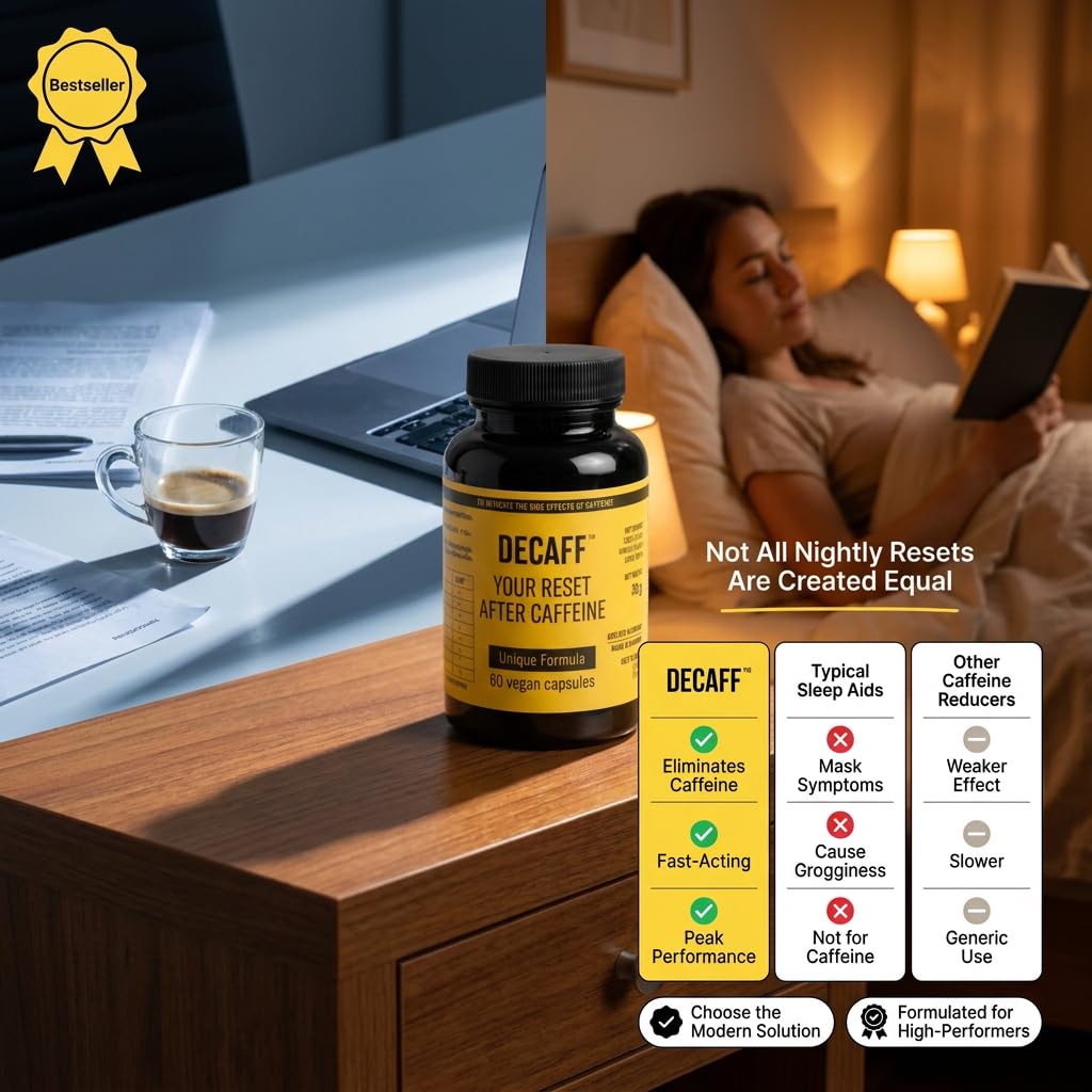 DECAFF Reset After Caffeine Fast-Acting Caffeine Eliminator, Capsules, 60 Count