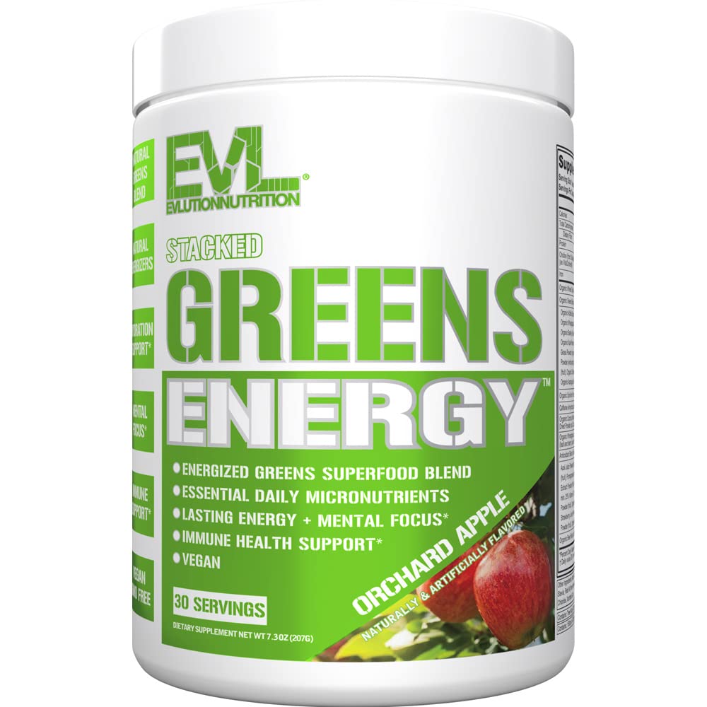 Evlution Stacked Greens Energy Powder 7.3 Ounce