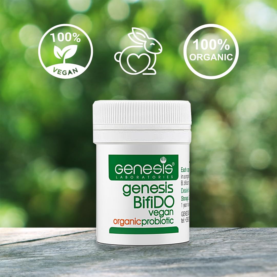 Genesis LABORATORIES Bifido Bio Vegan Probiotic with Lactobacillus and Bifidobacterium Strains 250 Mg per Capsule 14 Count
