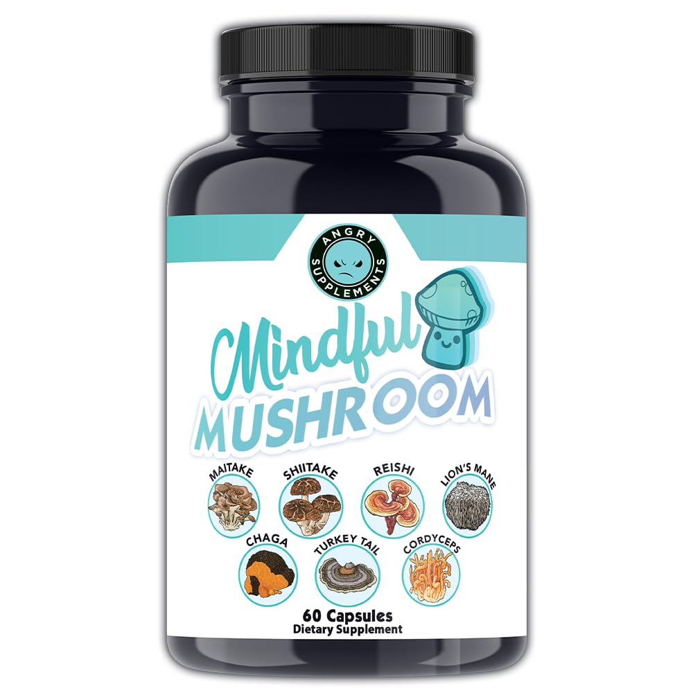 Angry Supplements Mindful Mushrooms Capsules 60 Count