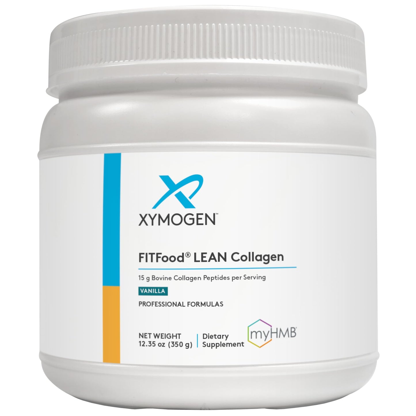 XYMOGEN FIT Lean Food Collagen - Muscle Recovery & Connective Tissue Support - Collagen Peptide Protein Powder with HMB & Vitamin D3 - Vanilla, Powder, 12.35 Ounce