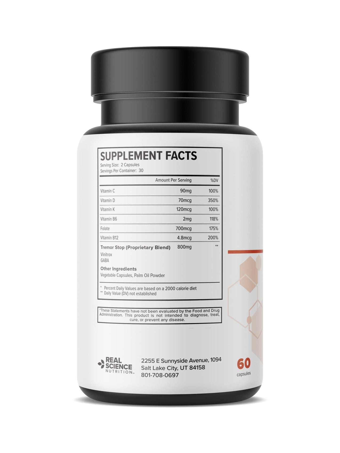 Real Science Nutrition Dystonex Dystonia Support Capsules, 60 Count
