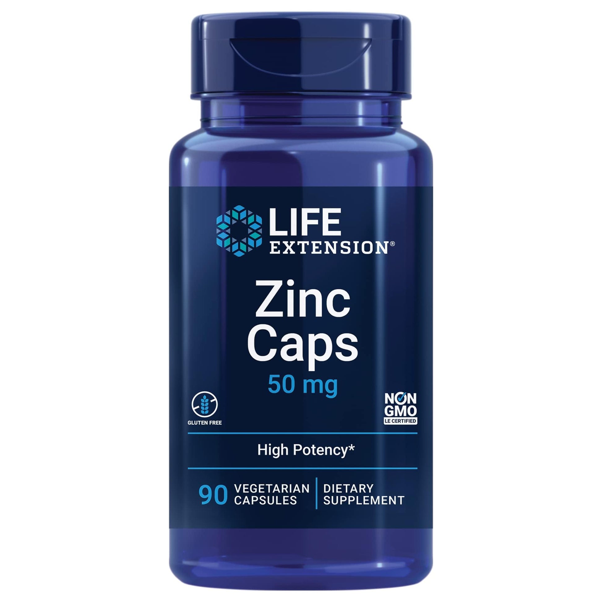 Life Extension Zinc Caps 50 mg Zinc Citrate Capsule, 90 Count