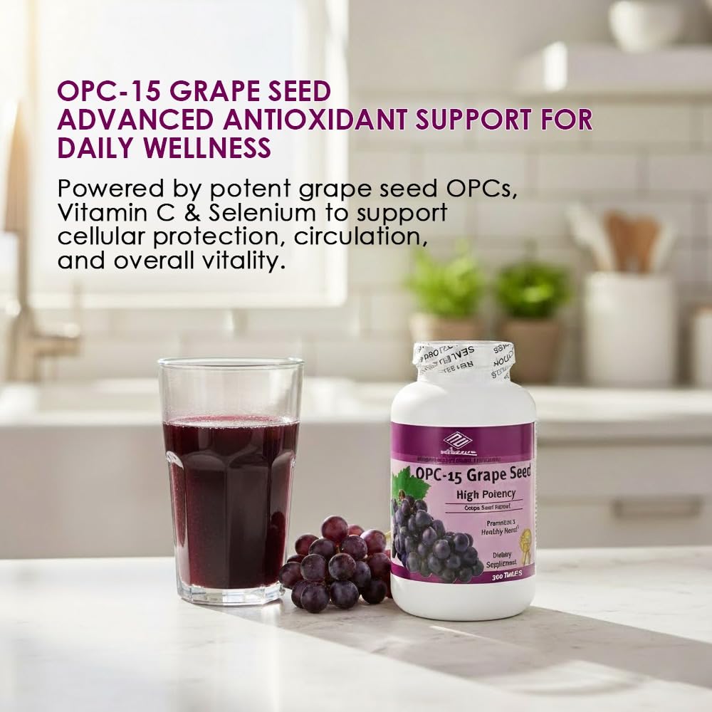 Nu-Health OPC-15 Grape Seed Extract, Vitamin C & Selenium, 300 Tablets
