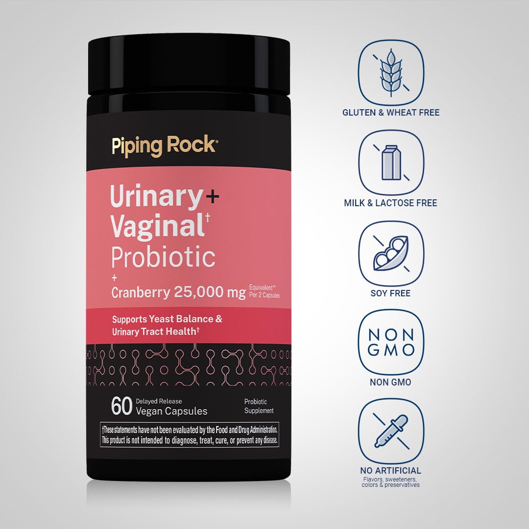 Piping Rock Urinary and Vaginal Probiotic for Women Capsule, 60 Count
