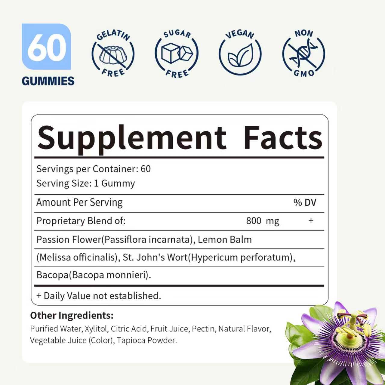 Herbscradle Passion Flower Herbal Gummies, 58 Count