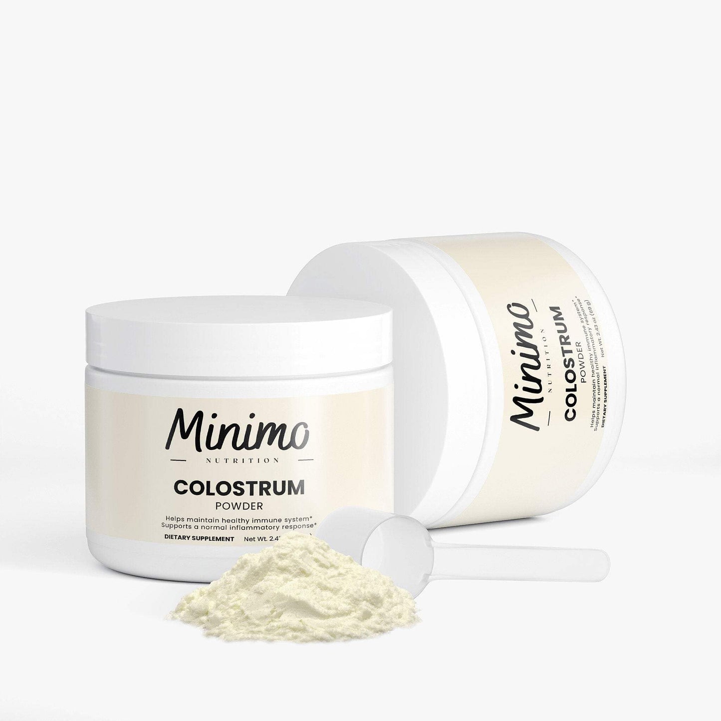 Minimo Nutrition Colostrum Supplement Powder, Unflavored, 2,300 mg Bovine Colostrum, 30 Servings
