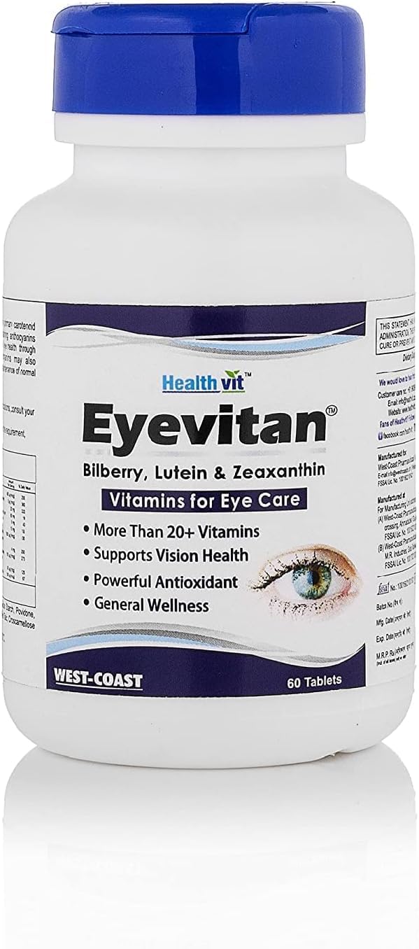 NACHT Eyevitan Eye Care with Bilberry Lutein Zeaxanthin Vitamins 60 Tablets