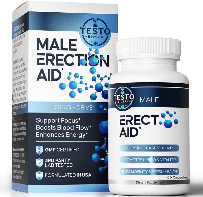 TESTO BIOGEN Male Enhancing Supplement – Testosterone Booster with Maca, Epimedium, Tongkat Ali, 3rd Party Lab Tested, 60 Capsules