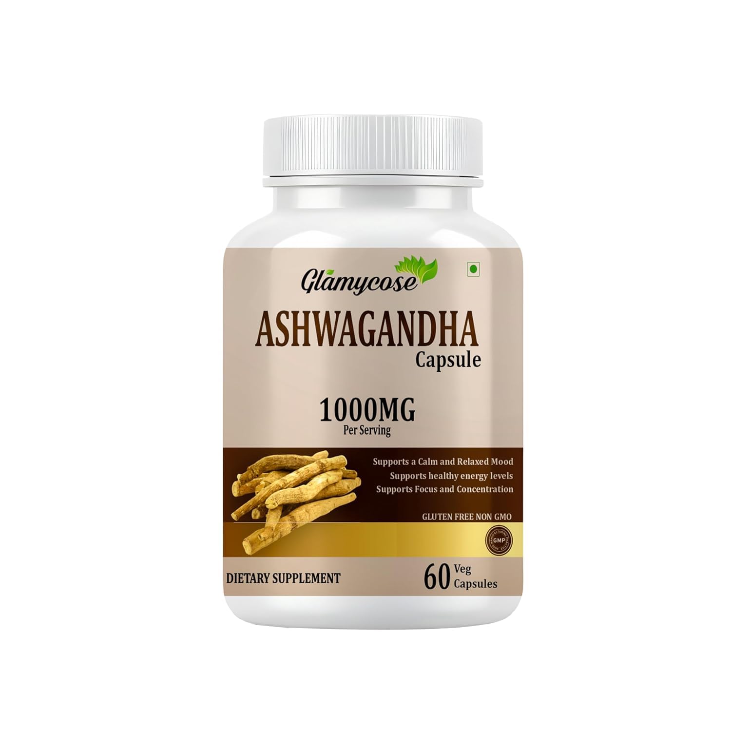 Glamycose Ashwagandha Capsules 60 Count