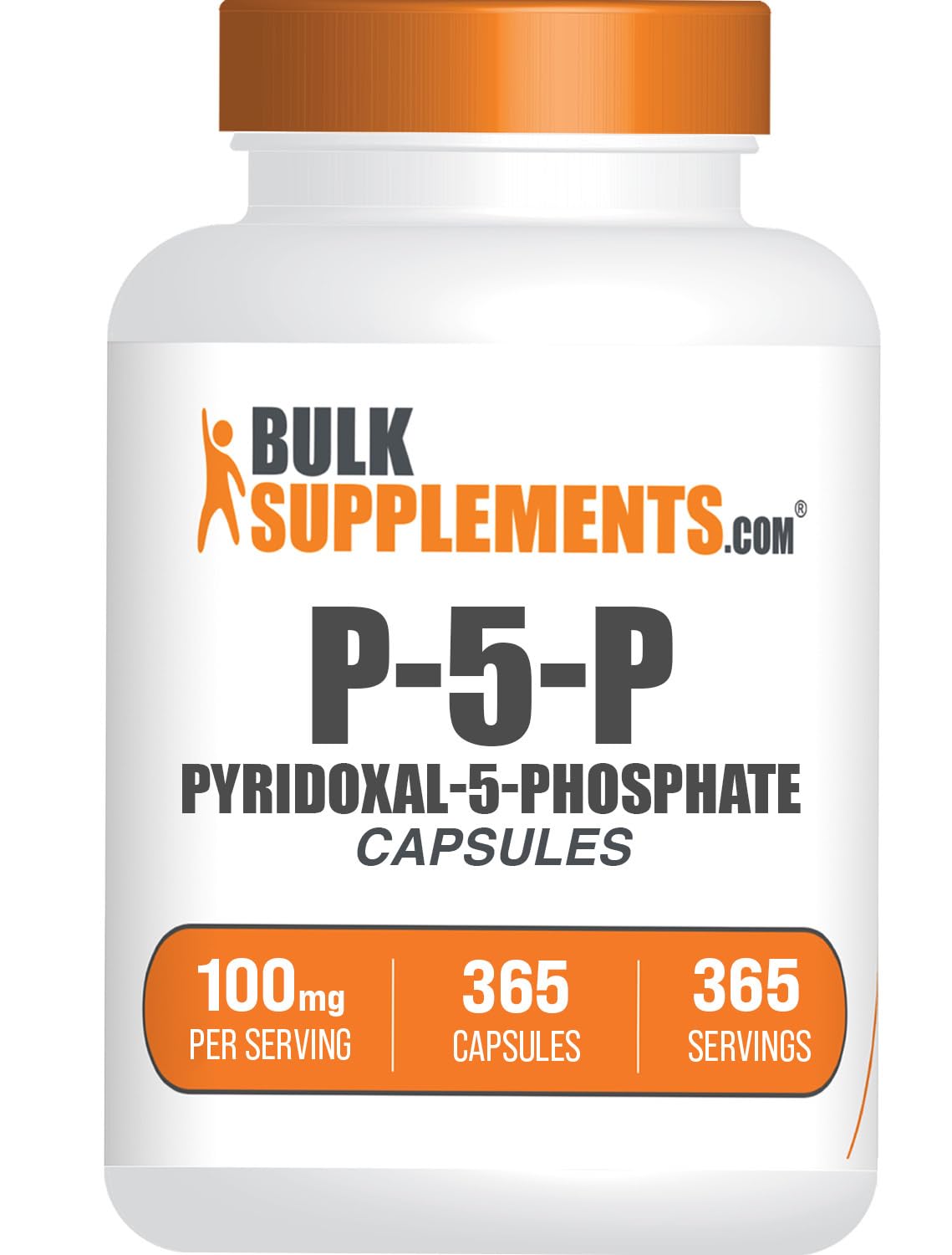 BulkSupplements Pyridoxal 5 Phosphate Capsules - P5P Vitamin B6 Supplement, Essential & Gluten Free, 100mg Serving, 365 Count