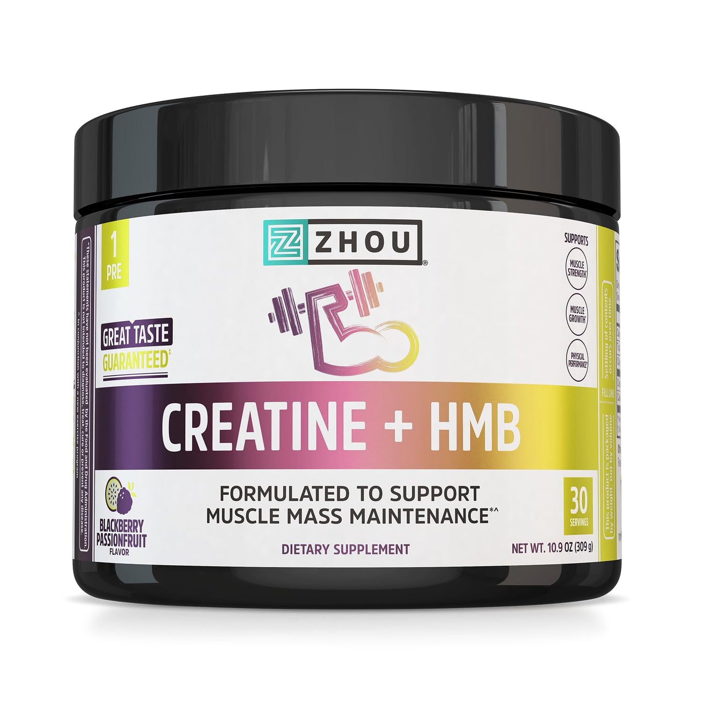 ZHOU Creatine Plus HMB Powder 10.9 oz