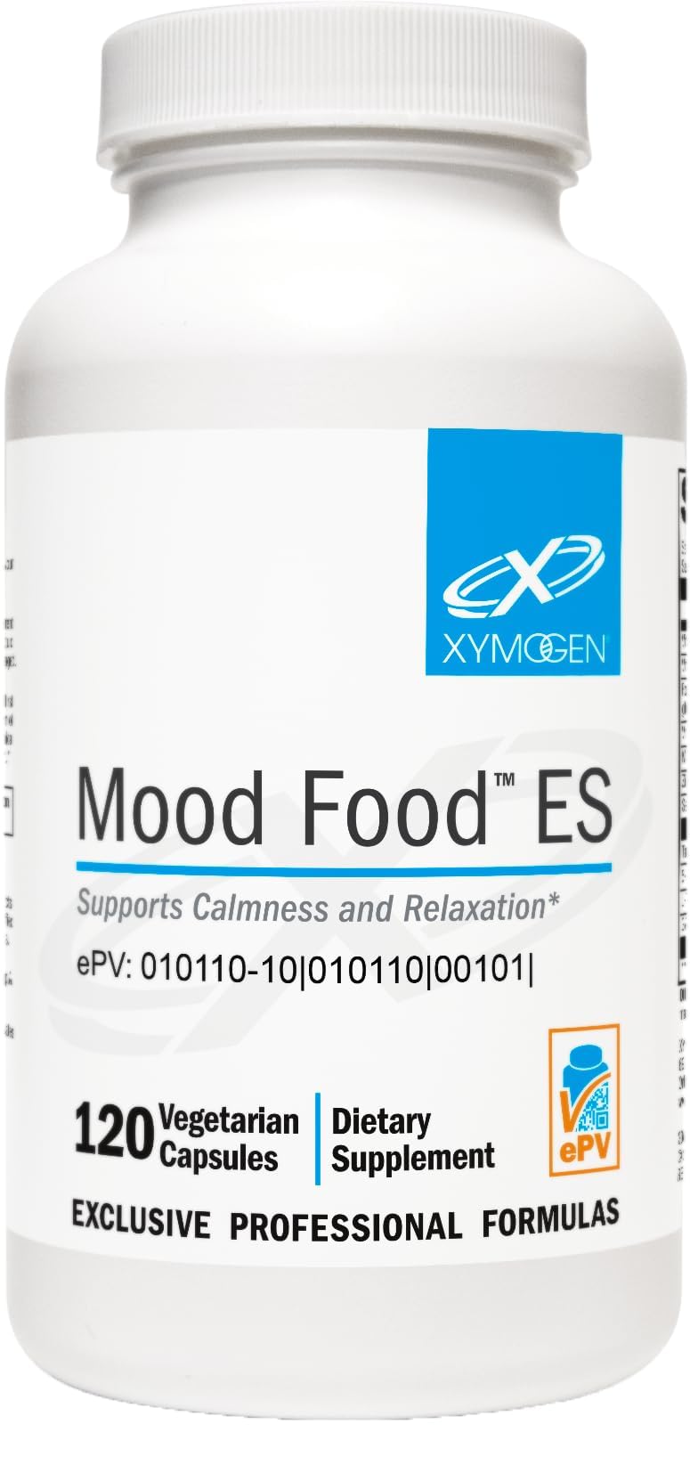 XYMOGEN Mood Food ES - Supports Relaxation & Healthy Mindset - Active Folate & L-Theanine Capsules, 120 Capsules