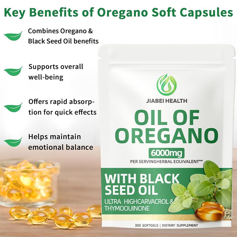 VitaCoeur Oil of Oregano 6000mg Capsules, 300 Capsules