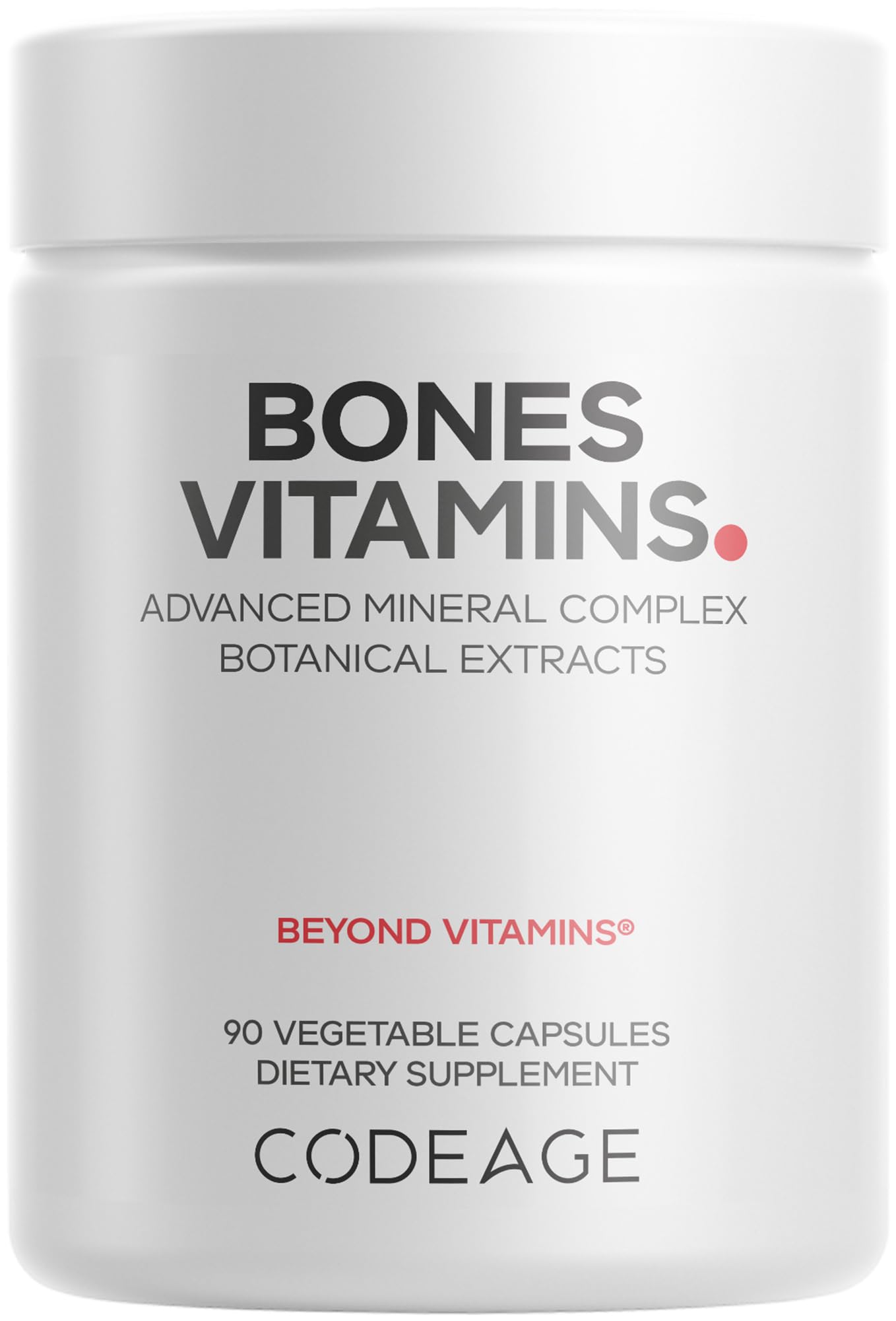 Codeage Bones Vitamins D3 K2 Calcium Magnesium Zinc Capsules 90 Capsules