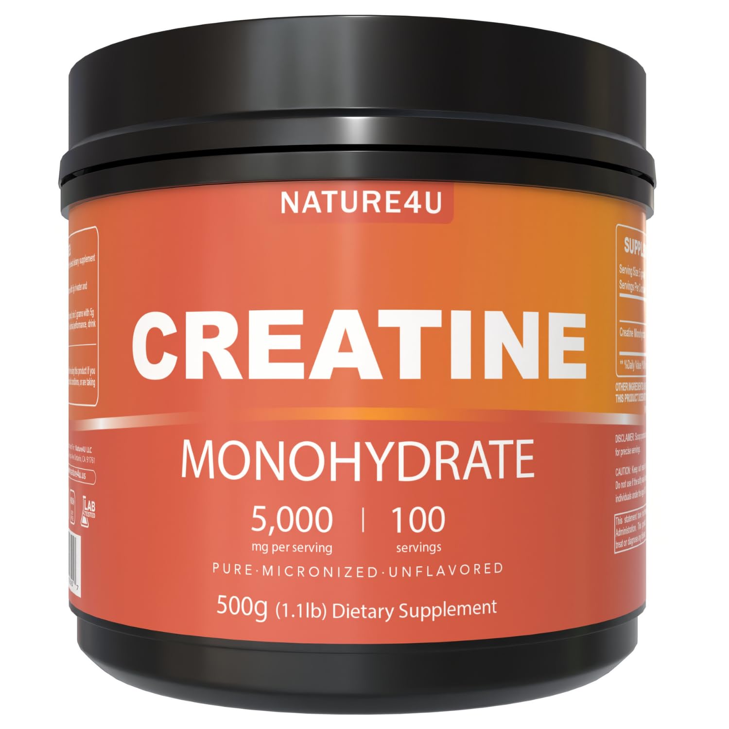 Nature4U Micronized Creatine Monohydrate Powder 17.637 oz