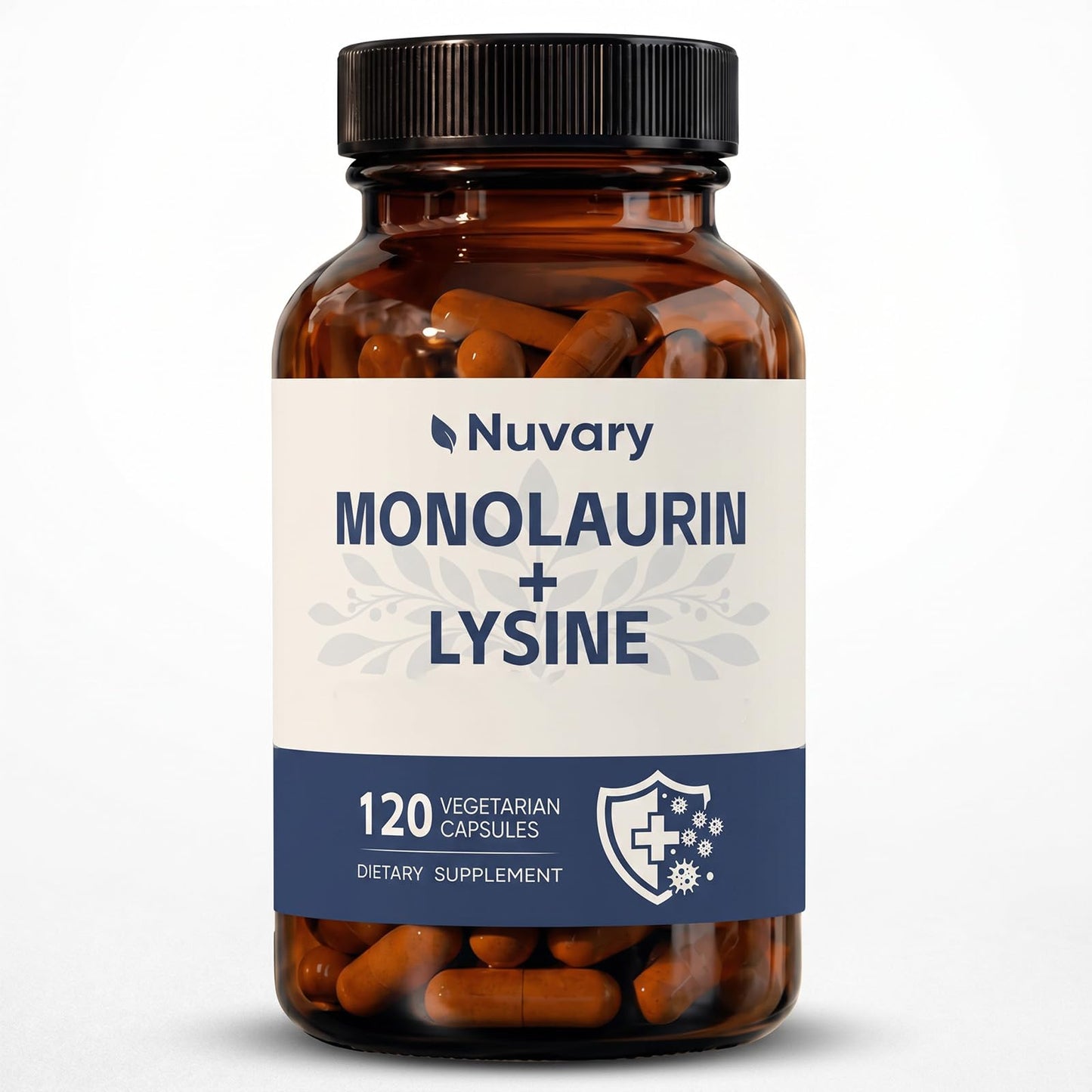 Nuvary Monolaurin and Lysine Supplement, Coconut-Derived Monolaurin & Amino Acid Formula, 120 Capsules