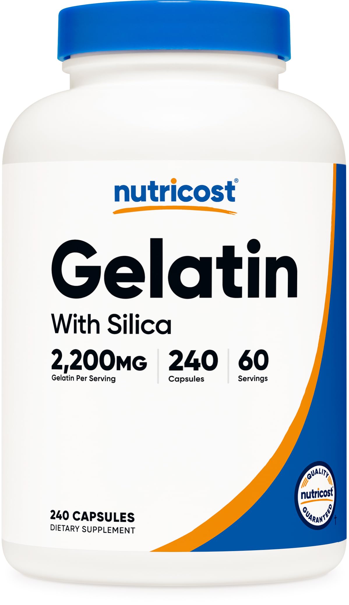 Nutricost Gelatin with Silica (2,200mg) Capsules, 240 Capsules