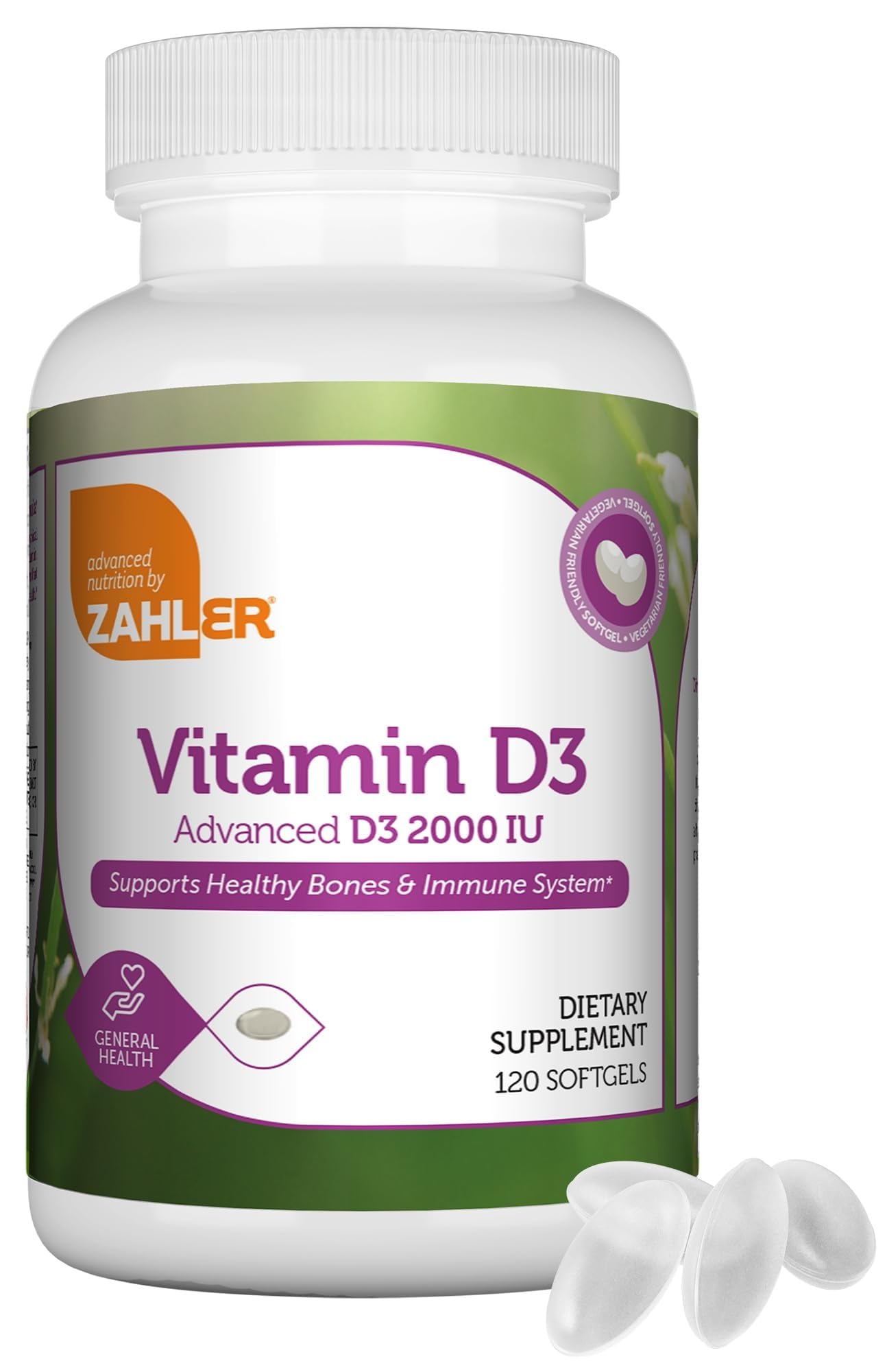 Zahler Advanced Vitamin D3 2000 IU Softgels 120 Count