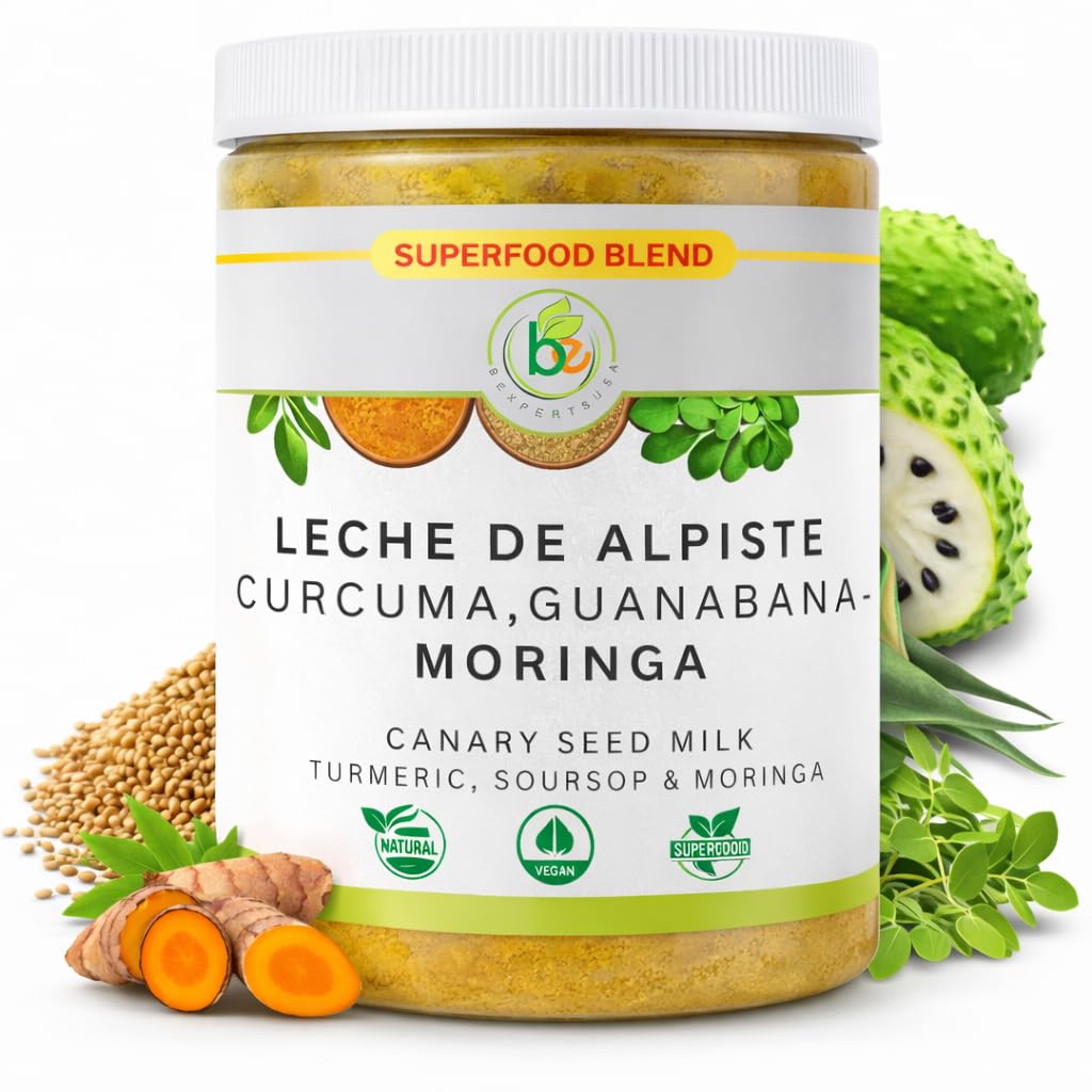 B-Experts Leche de Alpiste, Curcuma, Guanabana & Moringa Powder, 16 oz