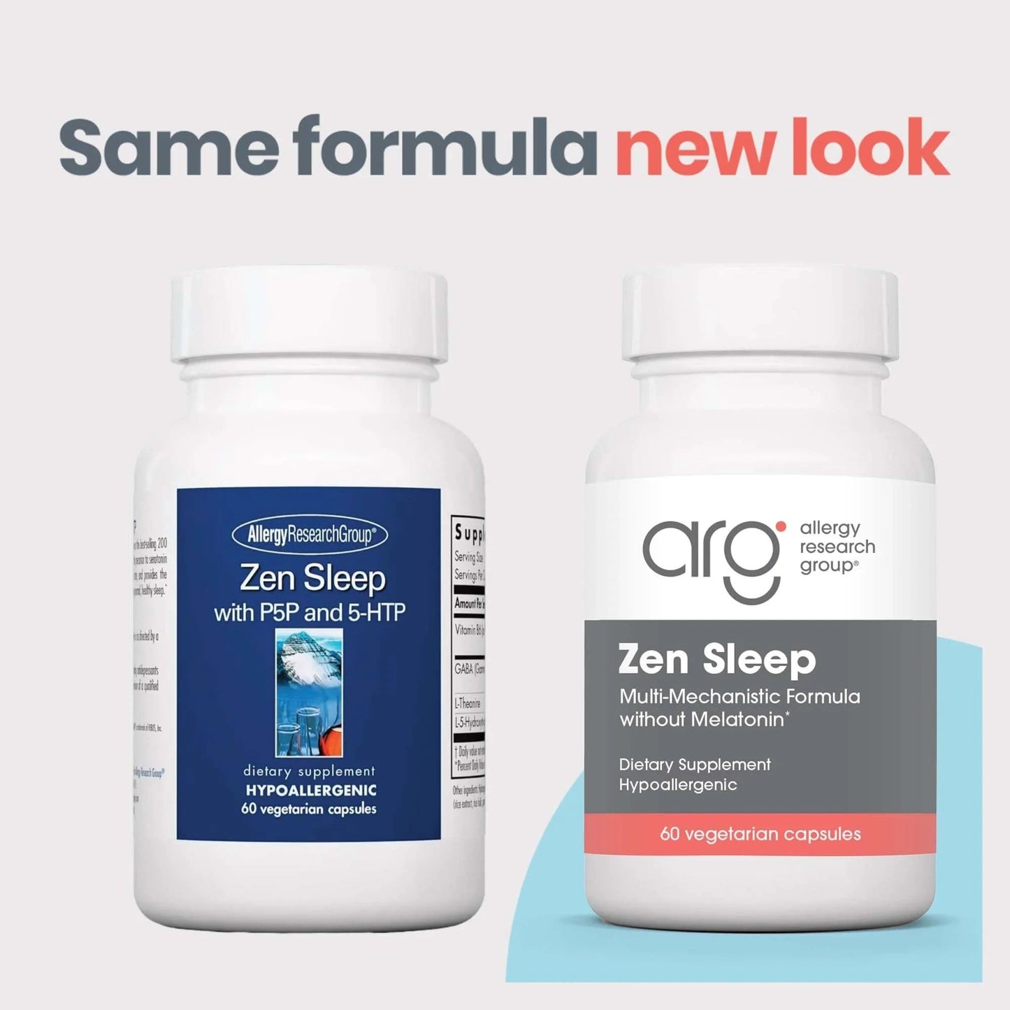 Allergy Research Group ZenMind Nighttime 550 mg GABA & 200 mg L-Theanine Supports Relaxation & Melatonin Production Nighttime Calm Formula Vegetarian Capsules 60 Count