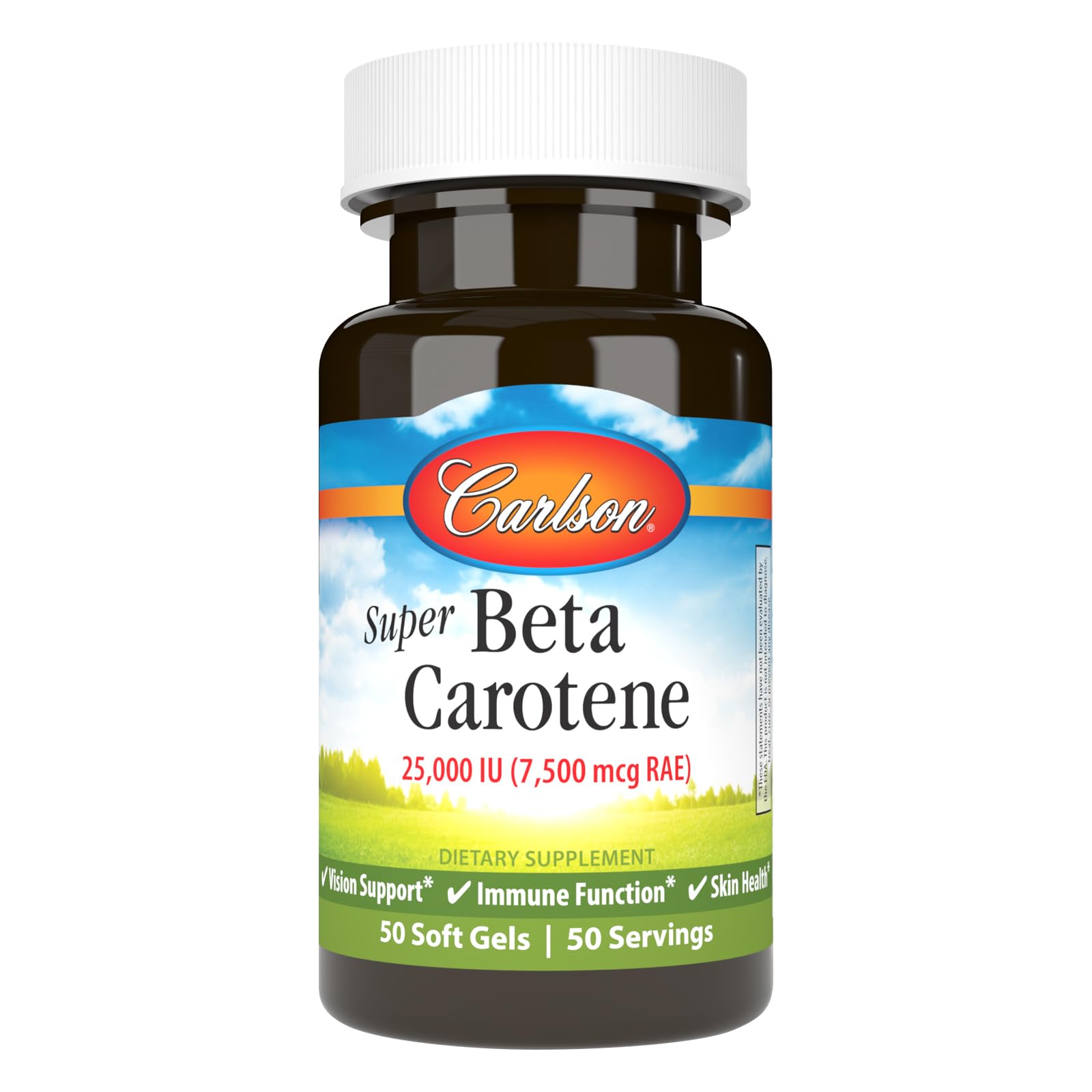 Carlson Super Beta Carotene-25,000 IU (7,500 mcg RAE) Softgel 50