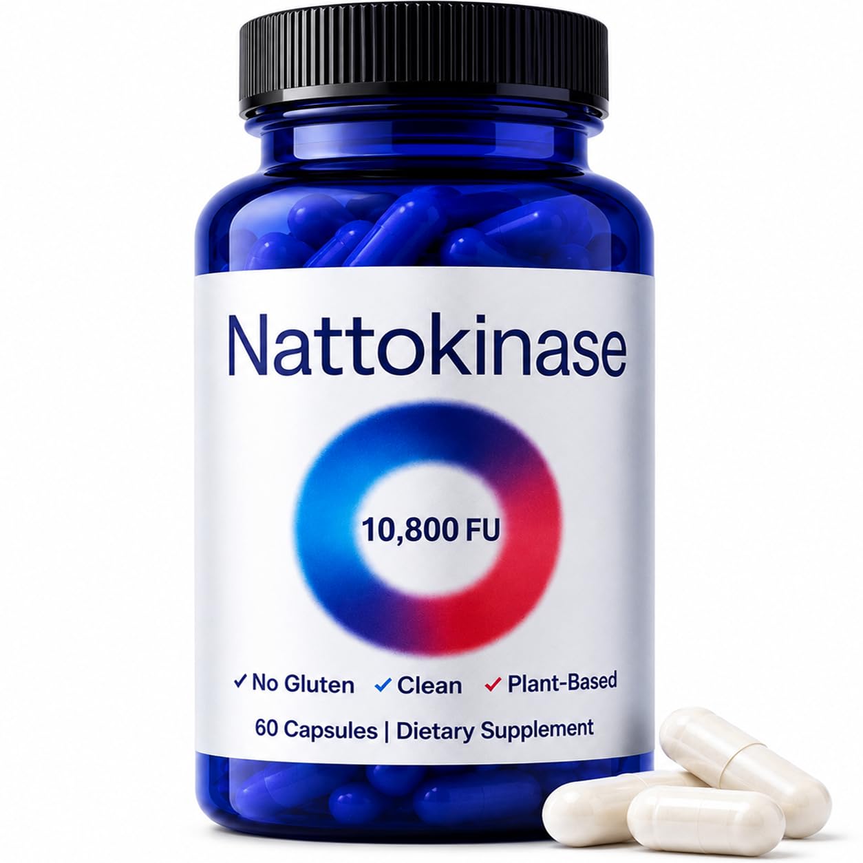 EYUTRD Nattokinase Supplement 10,800 FU Circulation Support, 60 Veg Capsules