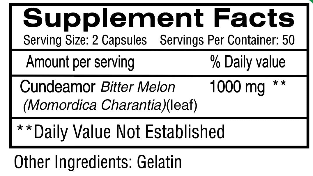 HERBACURE Bitter Melon 500 mg 100 Capsules