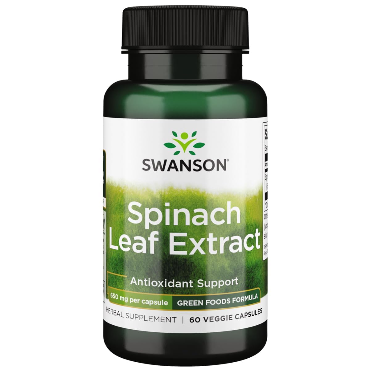 Swanson Spinach Leaf Extract Veggie Capsules, 60 Count