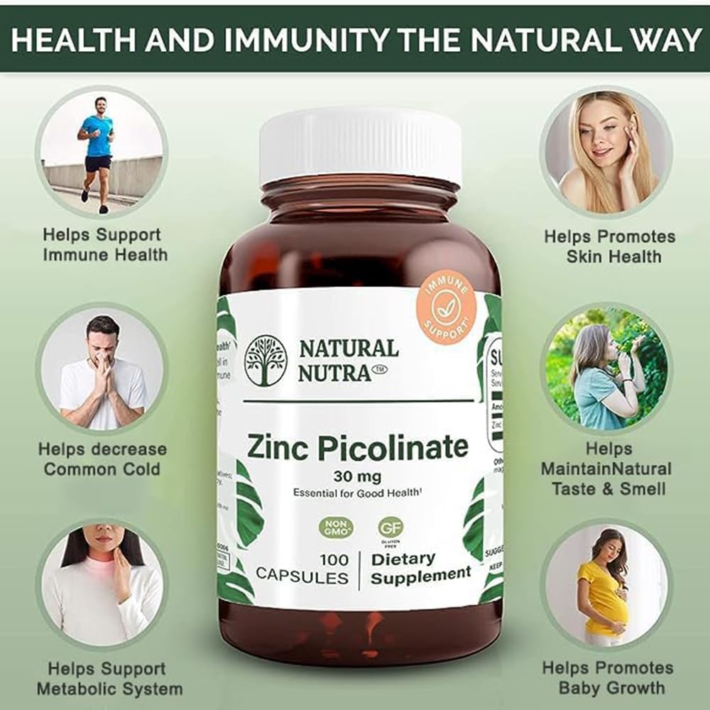 Natural Nutra Zinc Picolinate 30 mg Capsule, 100 Capsules