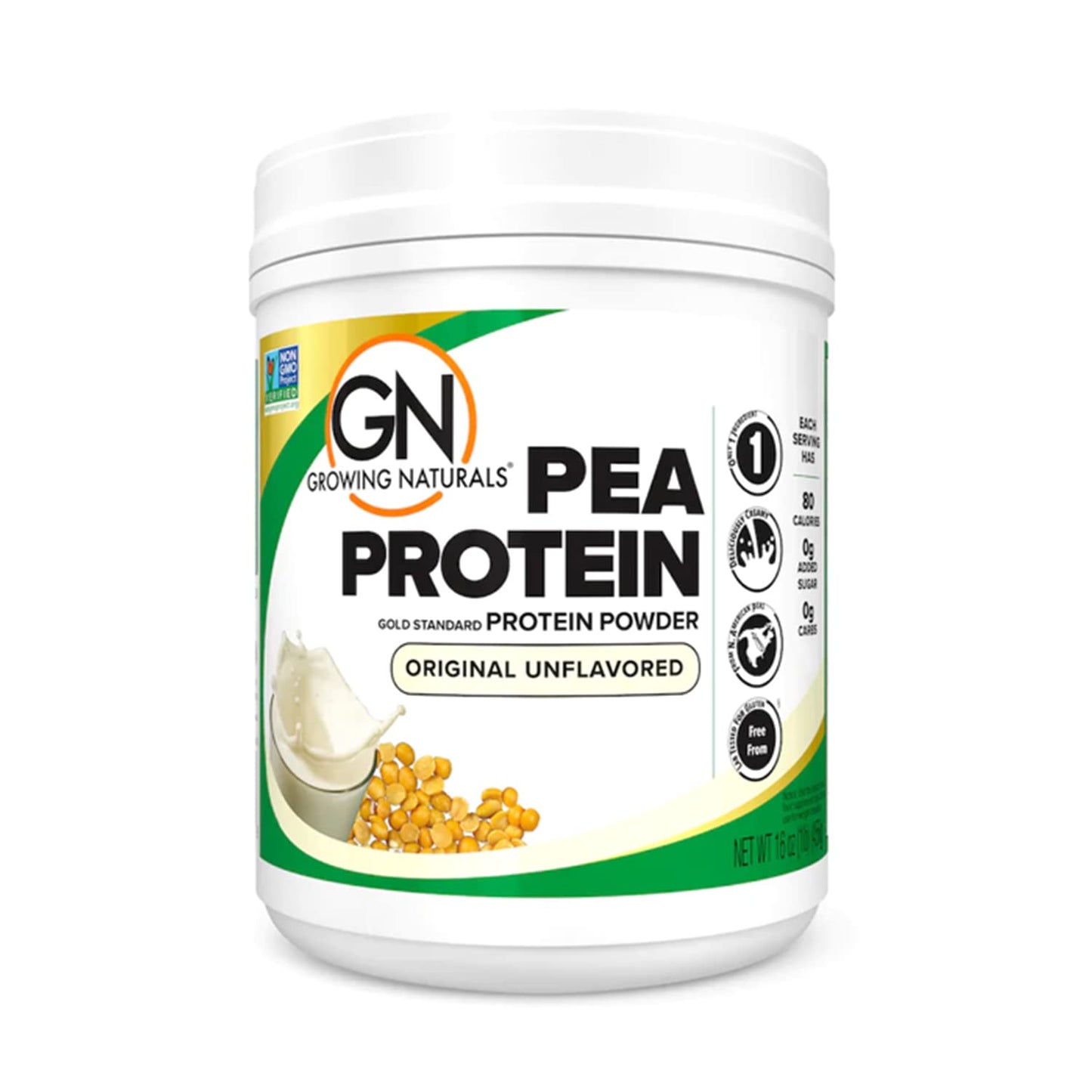 Growing Naturals Raw Pea Protein Powder, 16 Servings