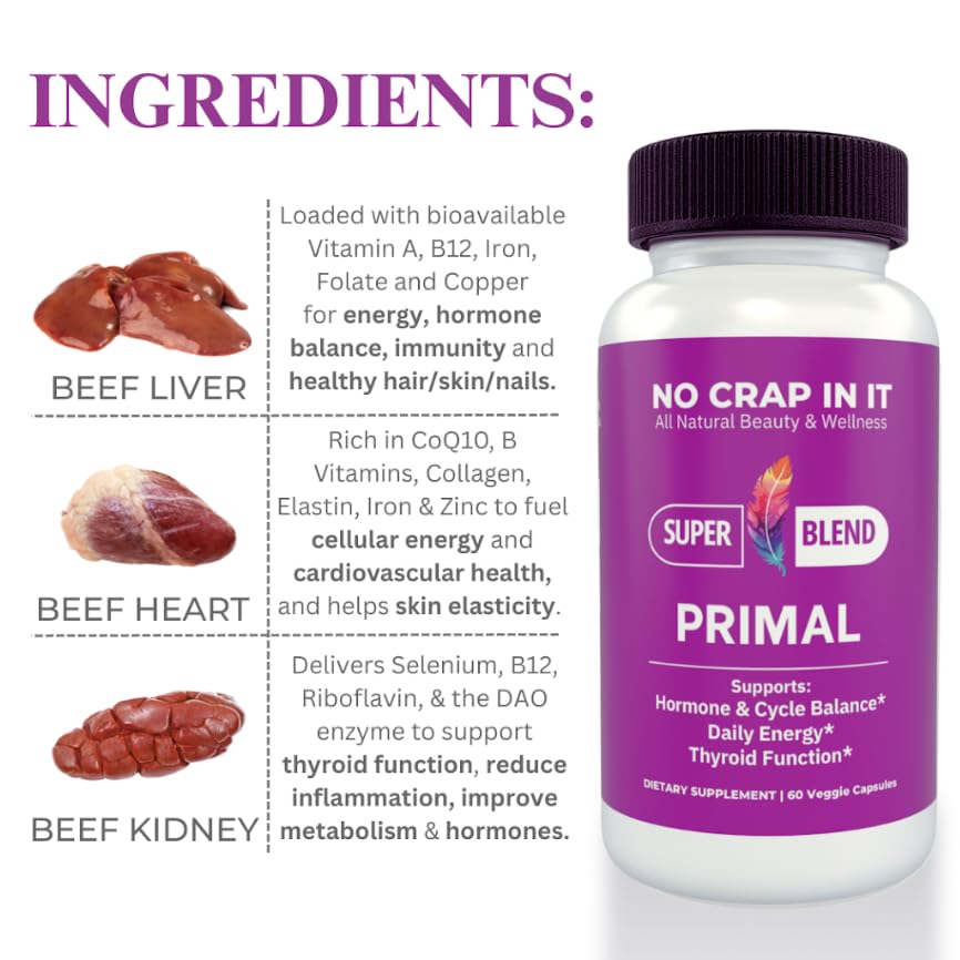 No Crap In It Primal Beef Organ Capsules 60 Capsules