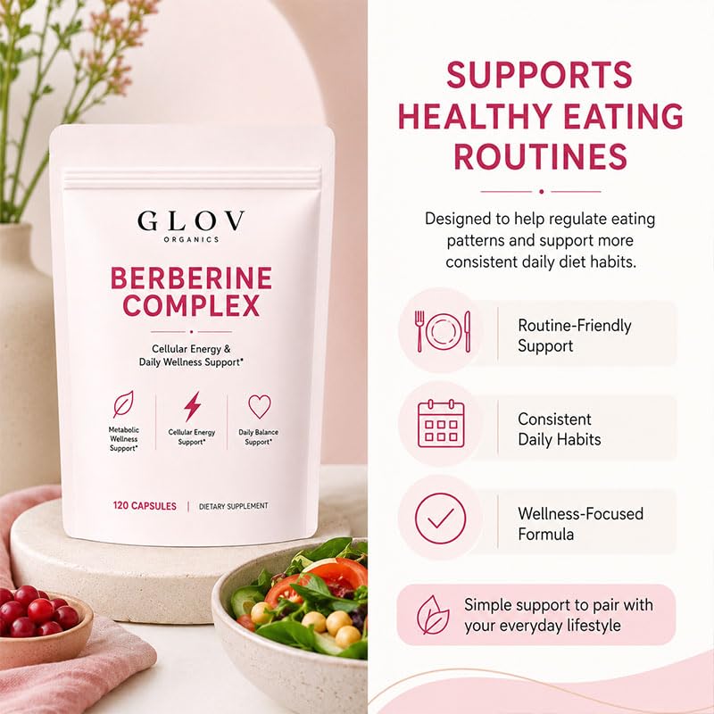 Glov Organics Berberine Complex, Cellular Energy & Metabolism Support Capsule, 1 Count