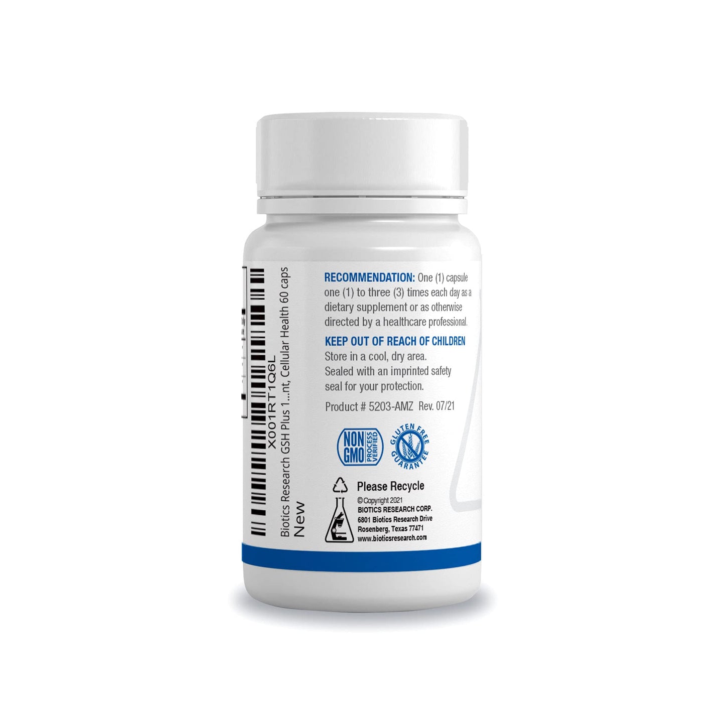 BIOTICS RESEARCH GSH Plus 150 mg Glutathione Plus NAC and Glycine 60 Capsules