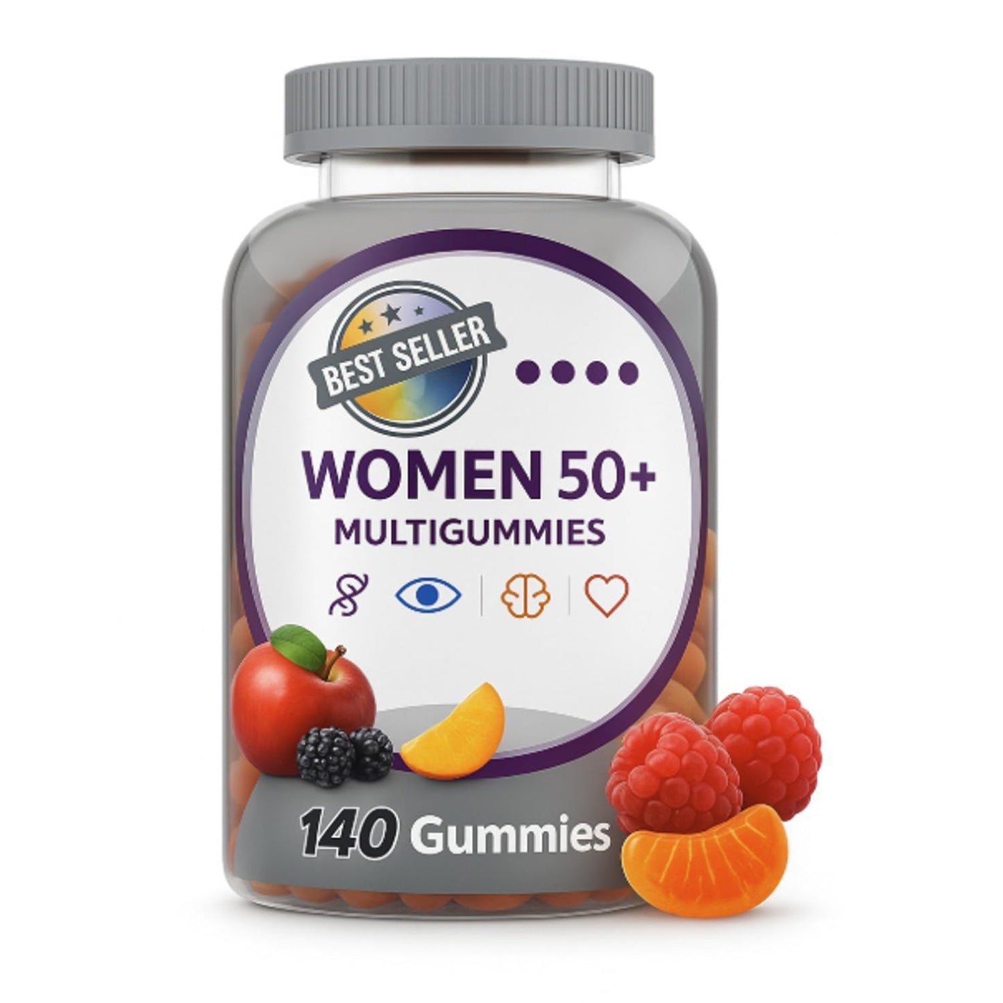 Generic Multigummies Supplements Gummy Vitamins for Women 50+ Multivitamin with Vitamin D, B6 & B12, Fruit Flavor, 140 Gummies
