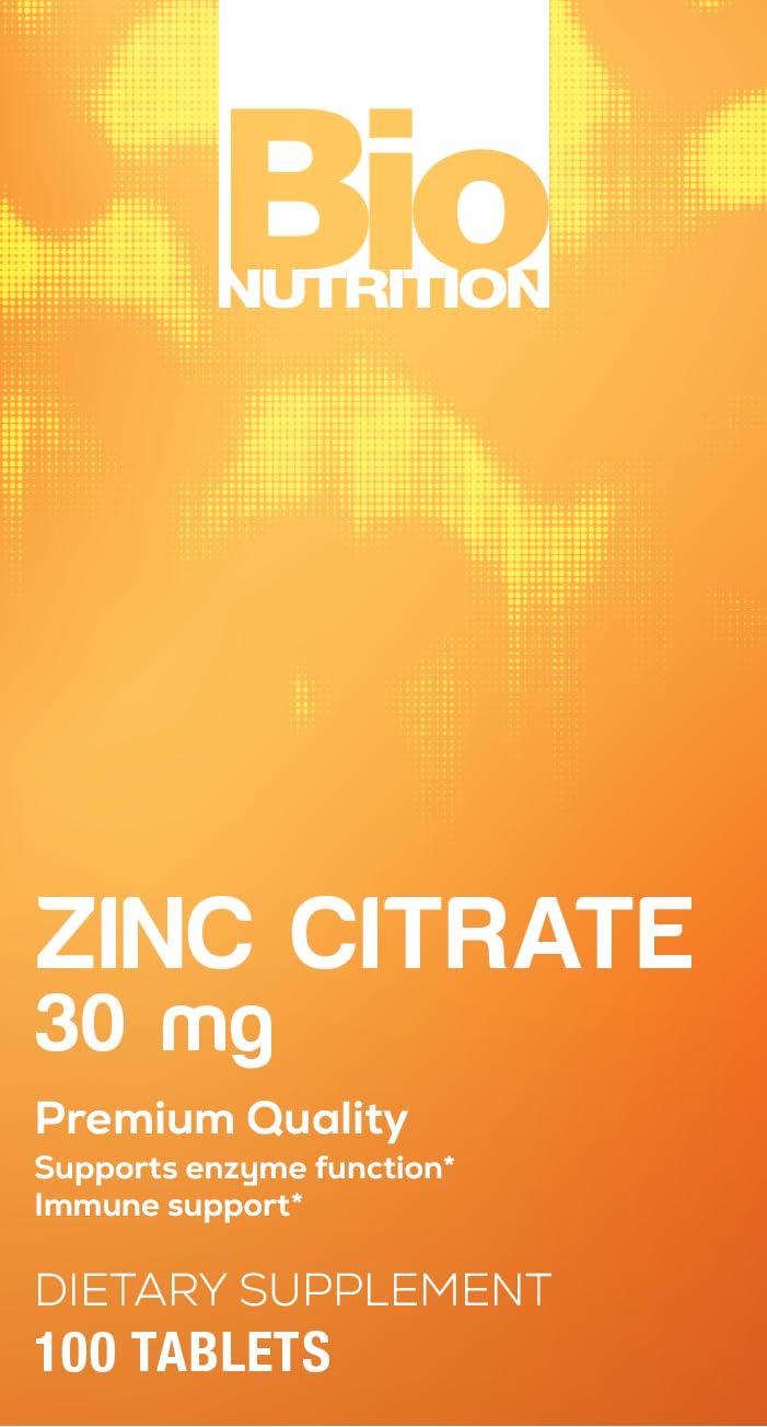 Bio Nutrition Zinc Citrate 30 mg Tablet, 100 Tablets