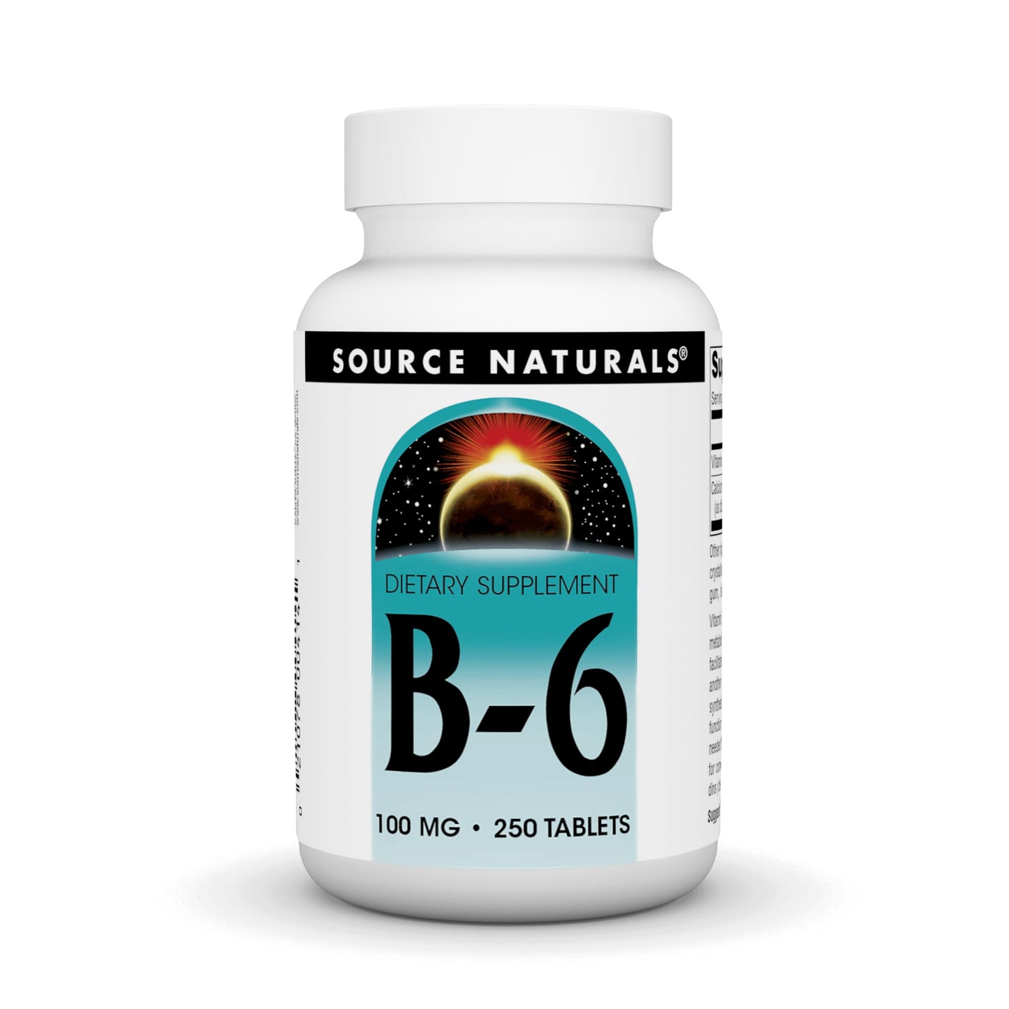 Source Naturals Vitamin B-6, 100 mg Immune System Support Tablets, 250 Tablets